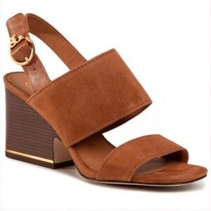 Tory Burch Brown Block Heel Sandals